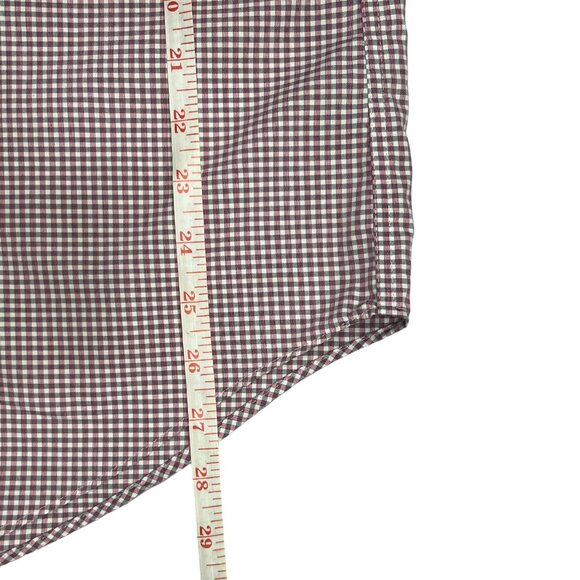 Calvin Klein Men's Button Down Shirt Sz M,15.5 32/33 Burgundy Checkered Non Iron - Picture 7 of 10